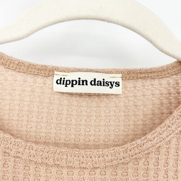 Dippin Daisys Womens Strut Waffle Crochet Short Sleeve Crop‎ Top Baby Tee XS - Picture 4 of 6